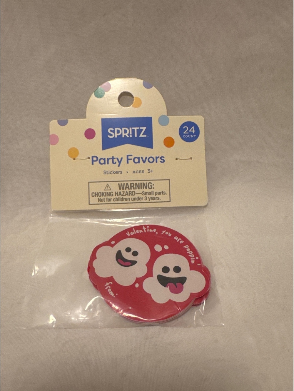 SPRITZ Valentine Party Favor Stickers - 24 Count
